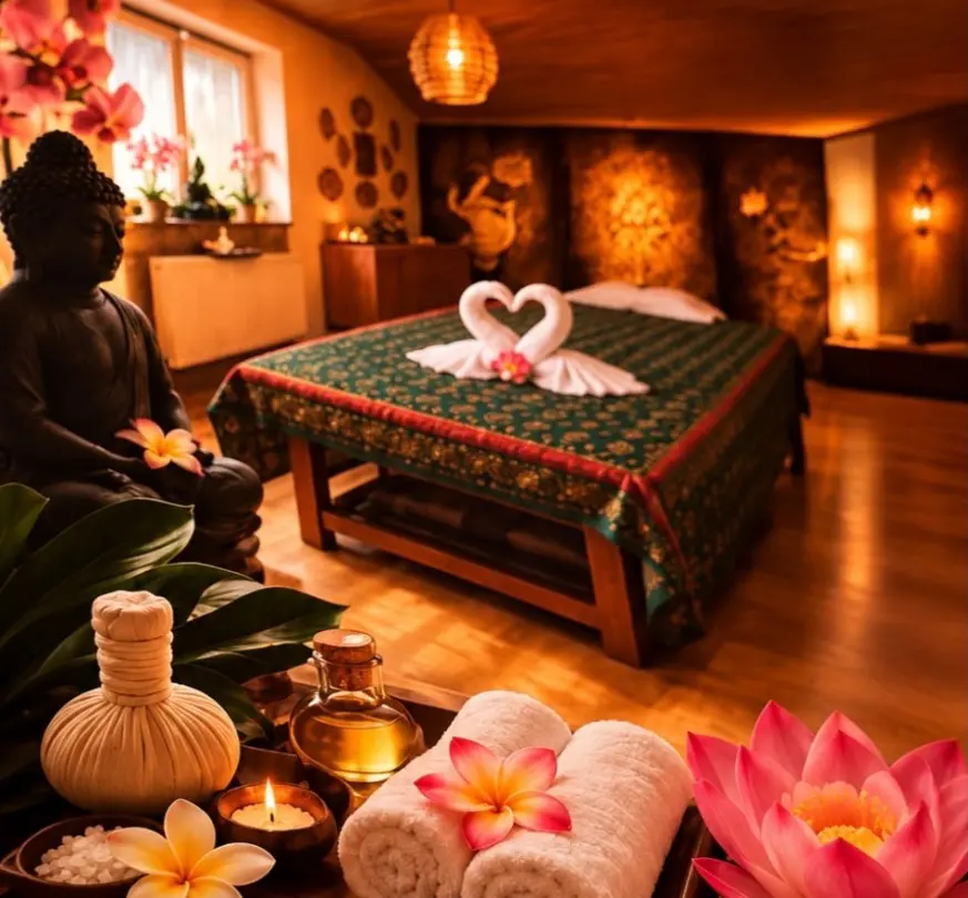 Warm eingerichteter Massageraum von Onnida Thai Massage